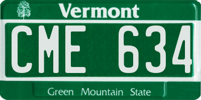 VT license plate CME634