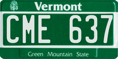 VT license plate CME637