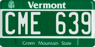 VT license plate CME639