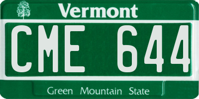 VT license plate CME644