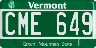 VT license plate CME649