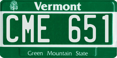 VT license plate CME651