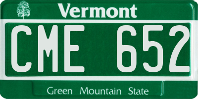 VT license plate CME652