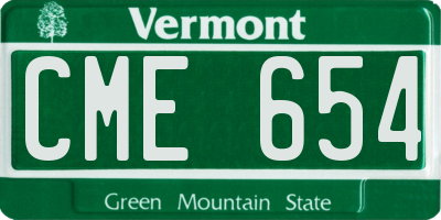 VT license plate CME654