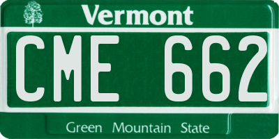 VT license plate CME662
