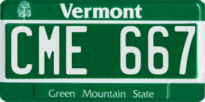 VT license plate CME667