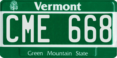 VT license plate CME668