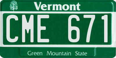 VT license plate CME671