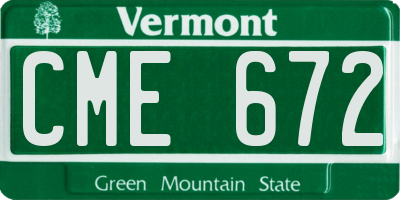 VT license plate CME672