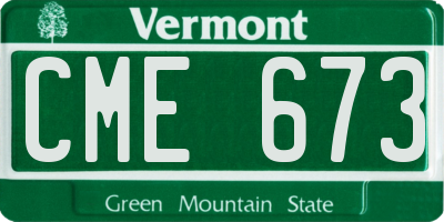 VT license plate CME673