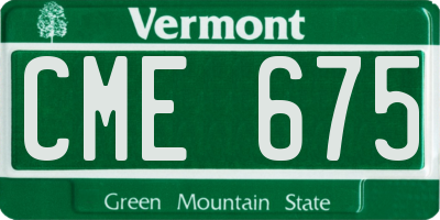 VT license plate CME675