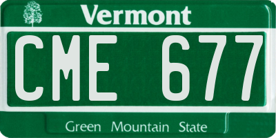 VT license plate CME677