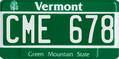 VT license plate CME678