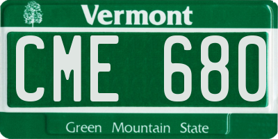 VT license plate CME680