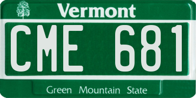VT license plate CME681