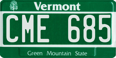VT license plate CME685