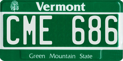 VT license plate CME686