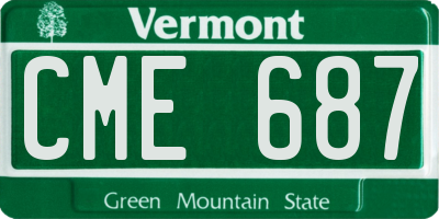 VT license plate CME687