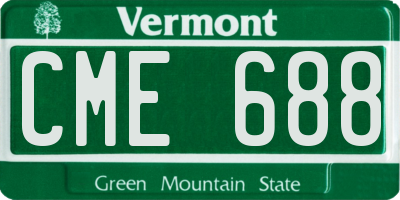 VT license plate CME688