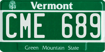 VT license plate CME689
