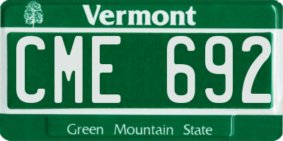 VT license plate CME692