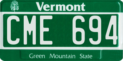 VT license plate CME694