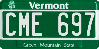 VT license plate CME697
