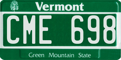 VT license plate CME698