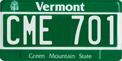VT license plate CME701