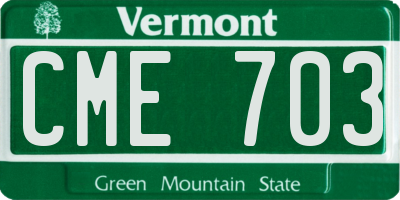 VT license plate CME703