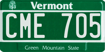 VT license plate CME705