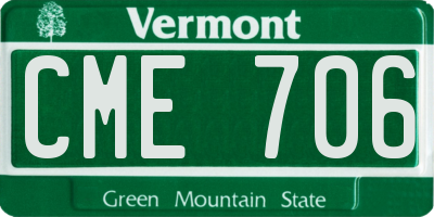 VT license plate CME706