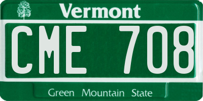 VT license plate CME708