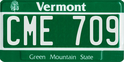 VT license plate CME709