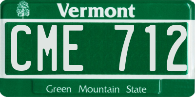 VT license plate CME712