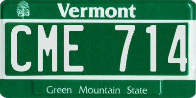 VT license plate CME714