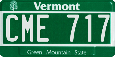 VT license plate CME717