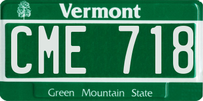 VT license plate CME718