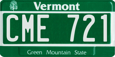 VT license plate CME721