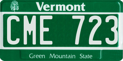 VT license plate CME723