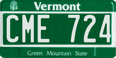 VT license plate CME724