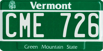 VT license plate CME726