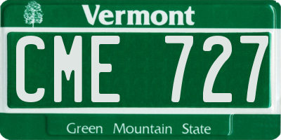 VT license plate CME727
