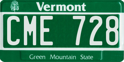 VT license plate CME728