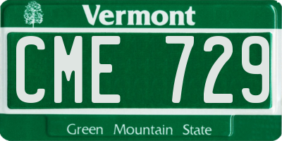 VT license plate CME729