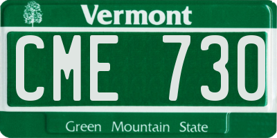VT license plate CME730