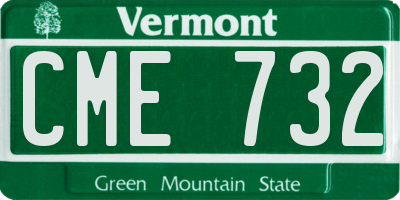 VT license plate CME732