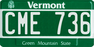 VT license plate CME736