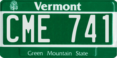VT license plate CME741