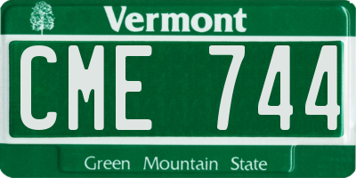 VT license plate CME744